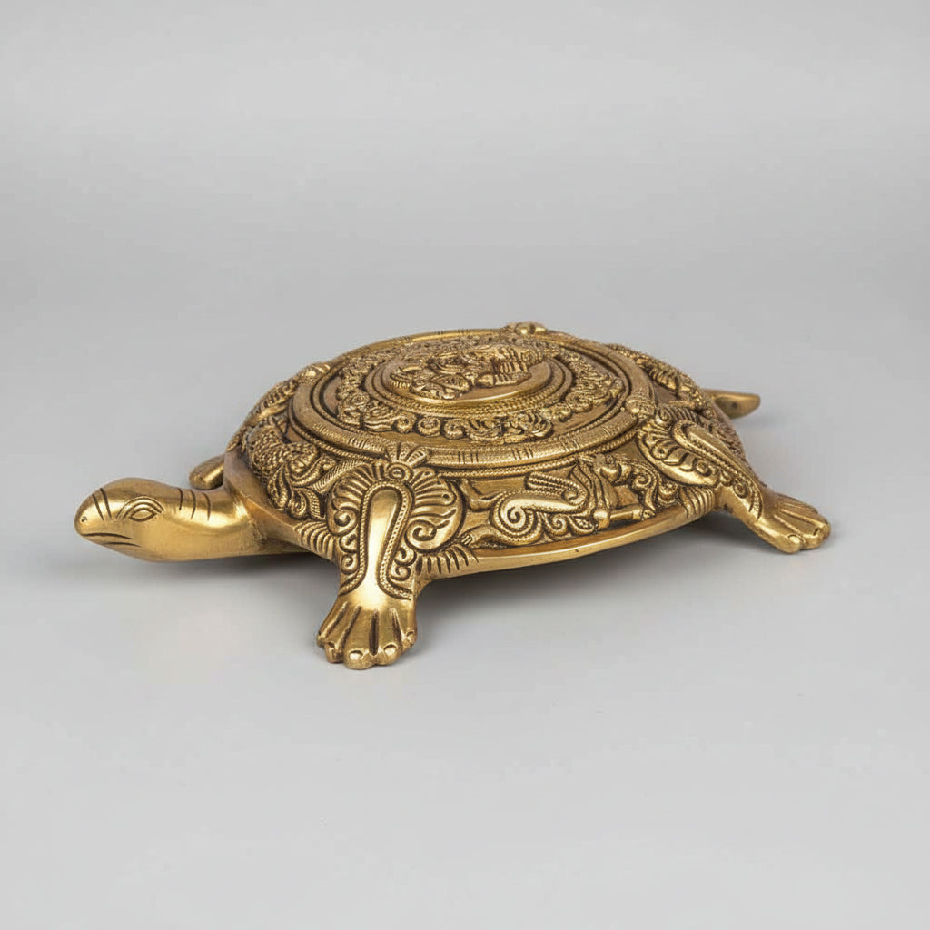Brass Ganesh Engraving Vastu Kurma