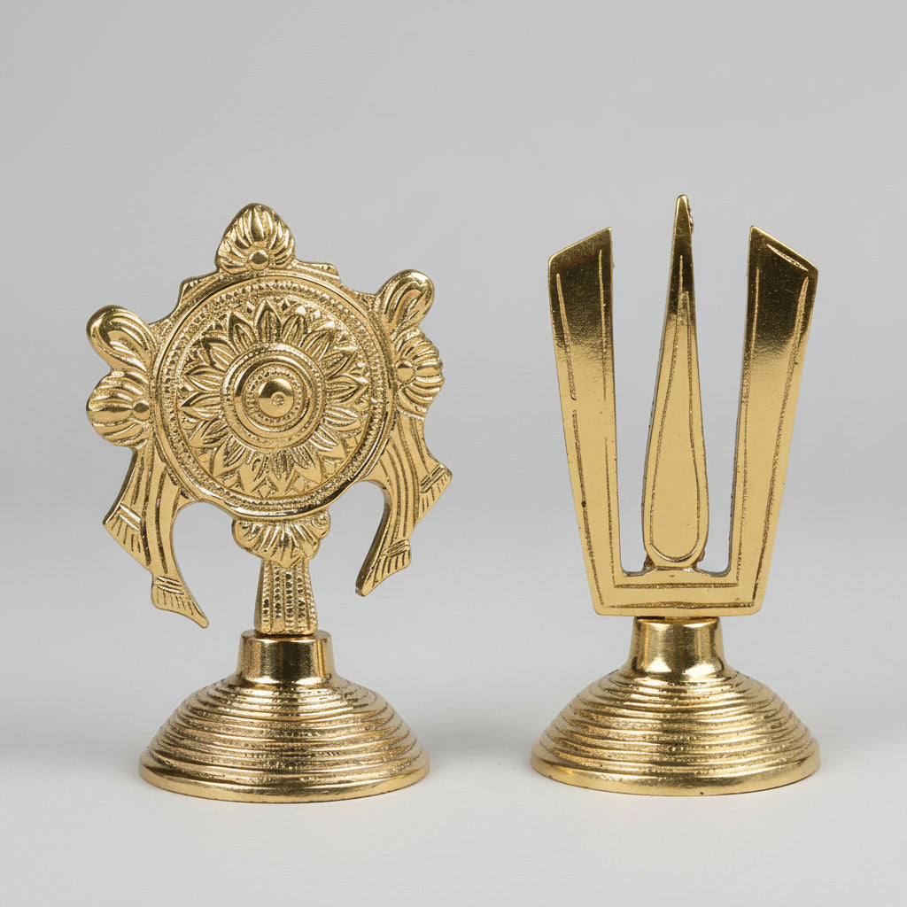 Tirupati Balaji Shanku Chakra Naama Set in Brass
