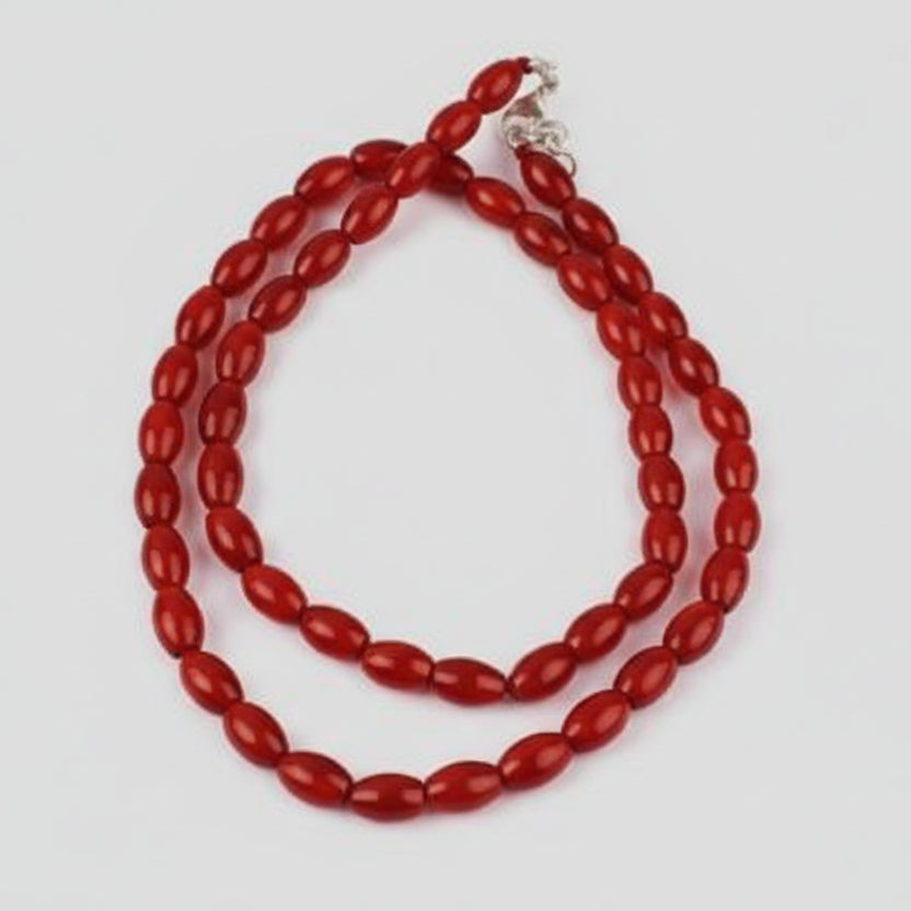 Red Carnelian Mala Cylindrical Shape-108+1 Beads