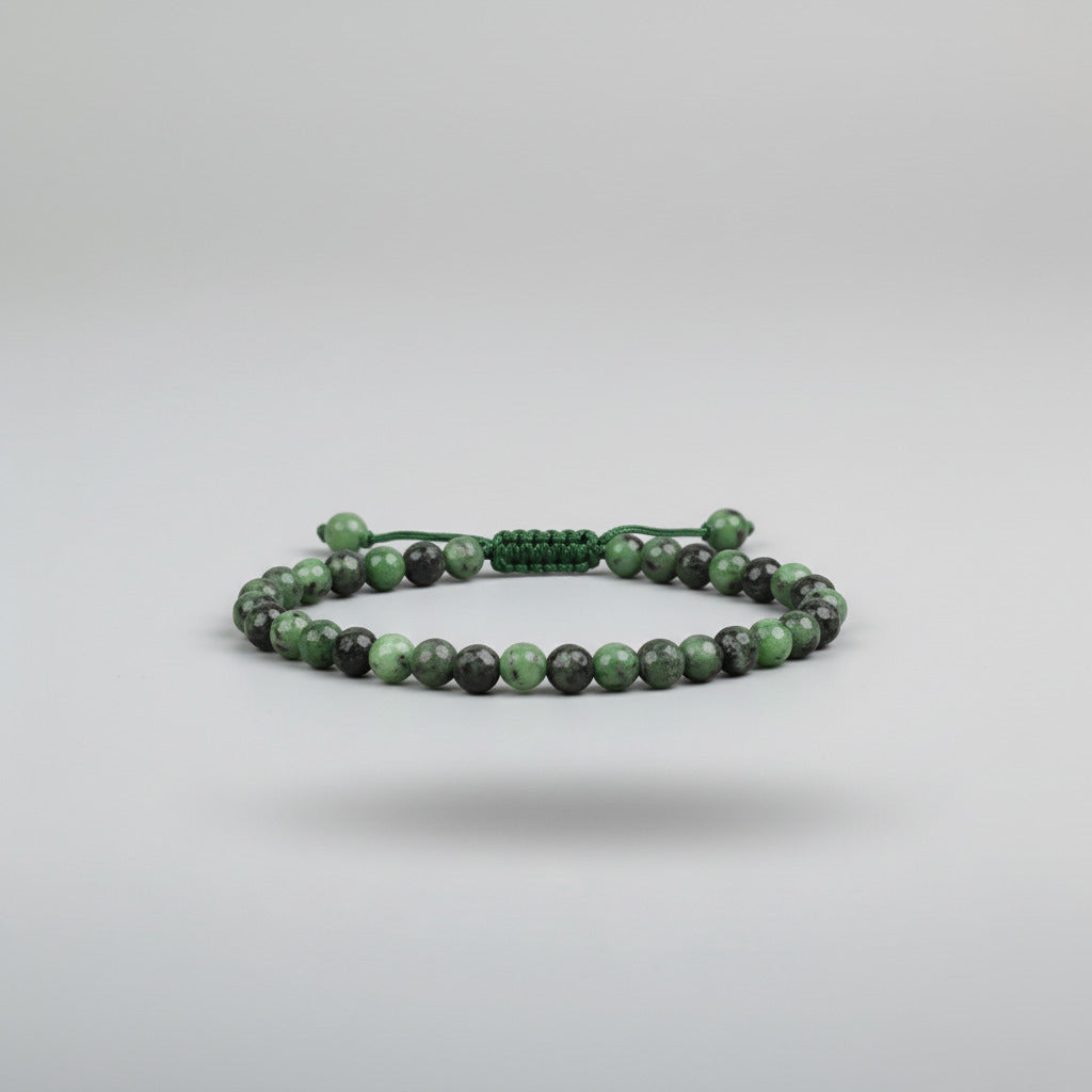 Ruby Zoisite Faceted Adjustable Thread Bracelet