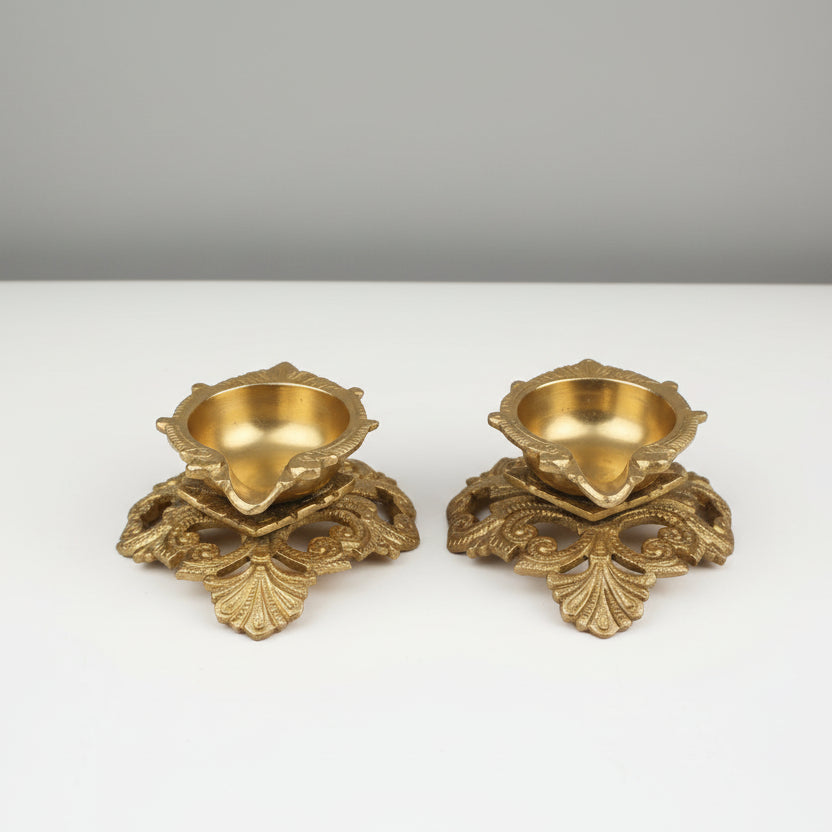Antique Brass Diya-One Piece