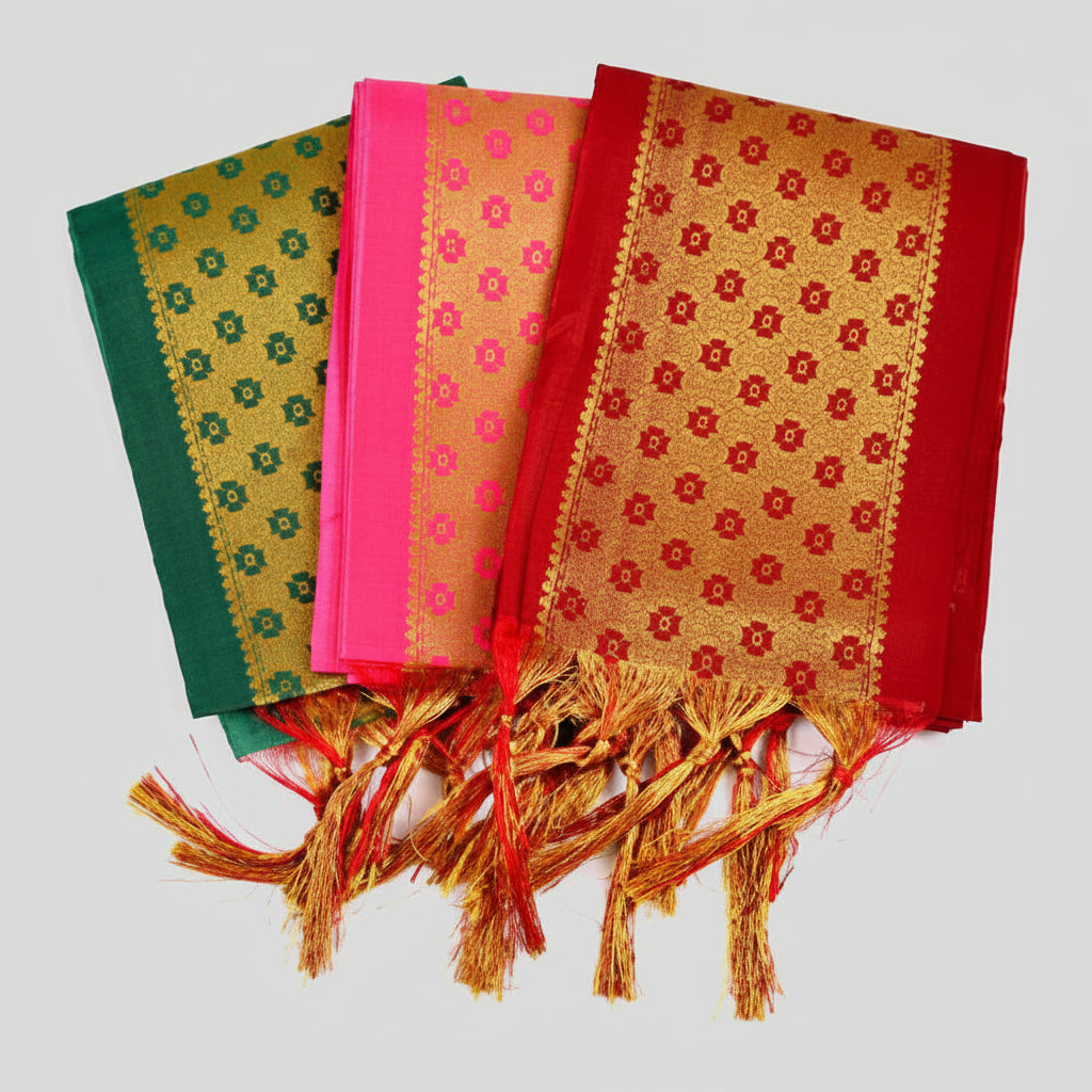 Angavastram Flower Design-Maroon