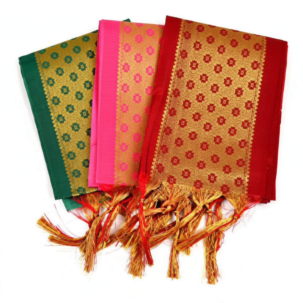 Angavastram Flower Design-Dark Pink