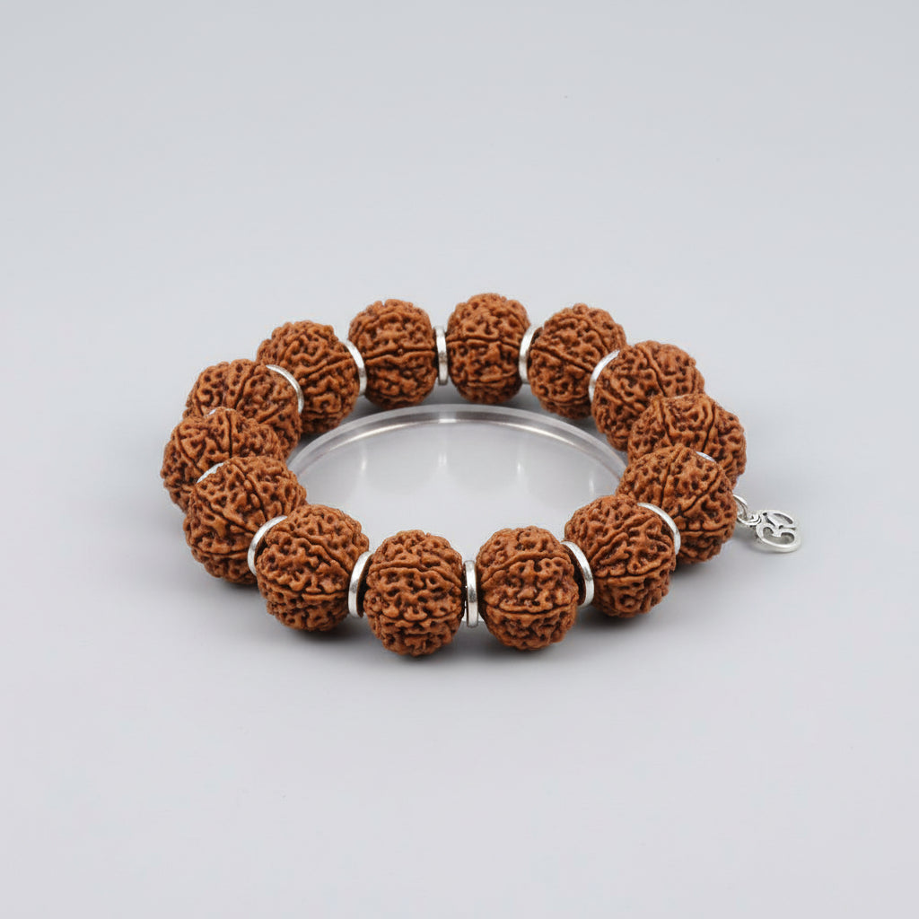 13 Mukhi Kamdev Bracelet-Small-Woolen Spacers