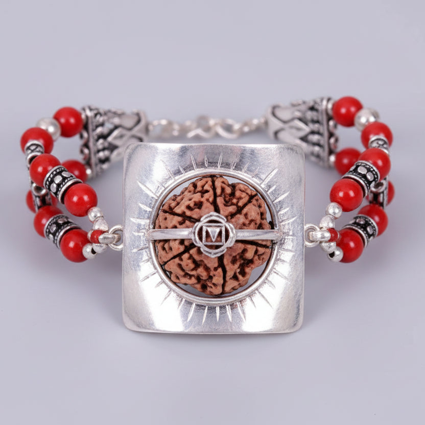 6 Mukhi Collector and Coral Bracelet