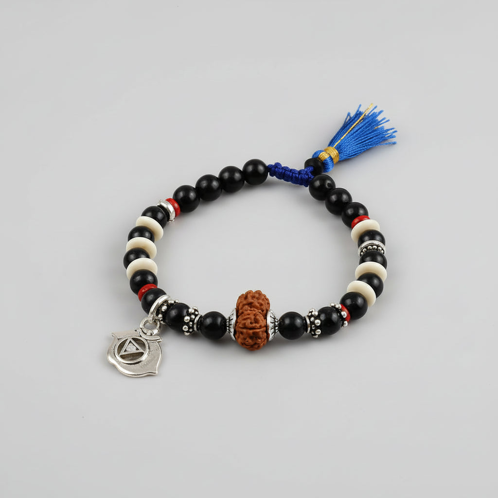 17 mukhi Rudraksha and Blue Sapphire Bracelet - II (Third Eye)