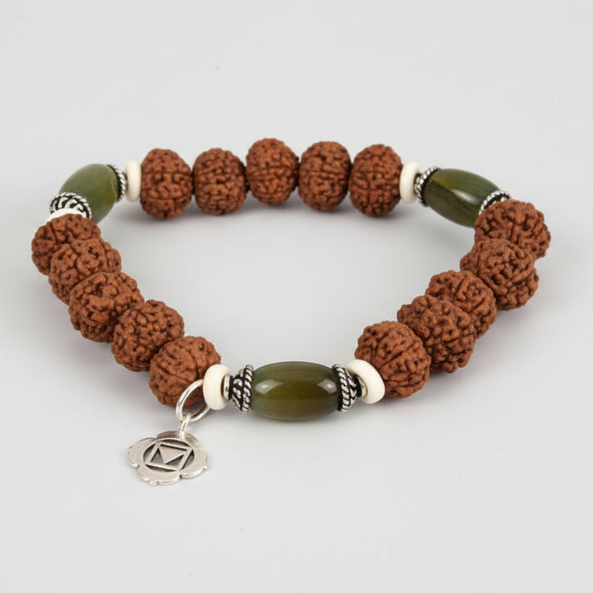 8 Mukhi Rudraksha and Cats Eye Bracelet - I