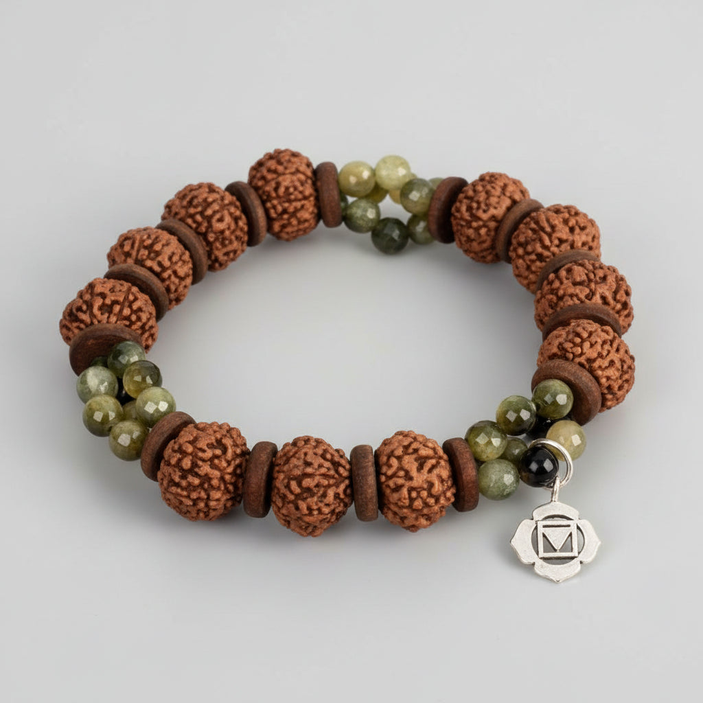 8 Mukhi Rudraksha and Cats Eye Bracelet