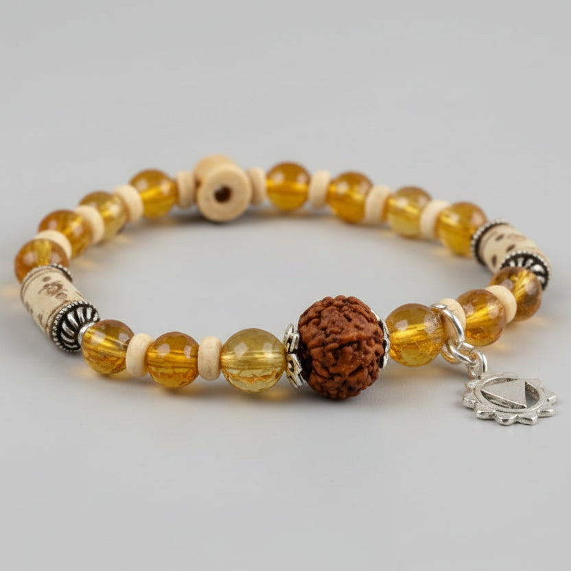 12 Mukhi Rudraksha and Citrine Bracelet