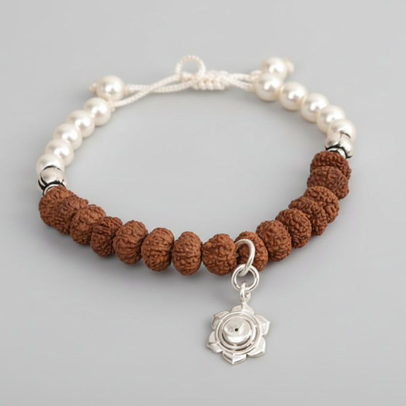 10 Mukhi Rudraksha and Pearl Bracelet
