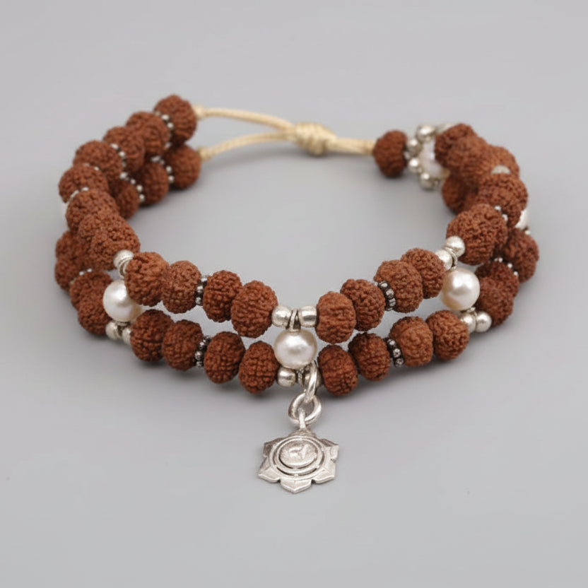 10 Mukhi Rudraksha and Pearl Bracelet - I