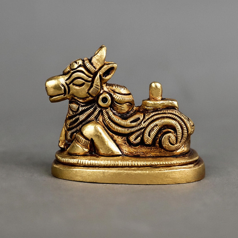 Nandi with Shivling Brass Murti