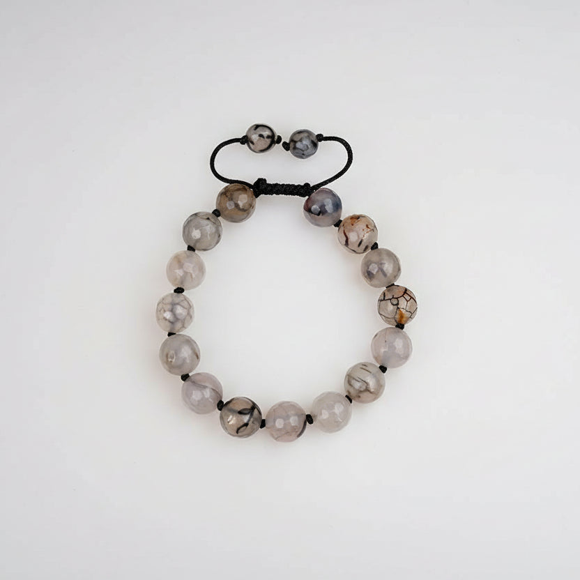 Smoky Quartz Faceted Bracelet in Thread-8 mm