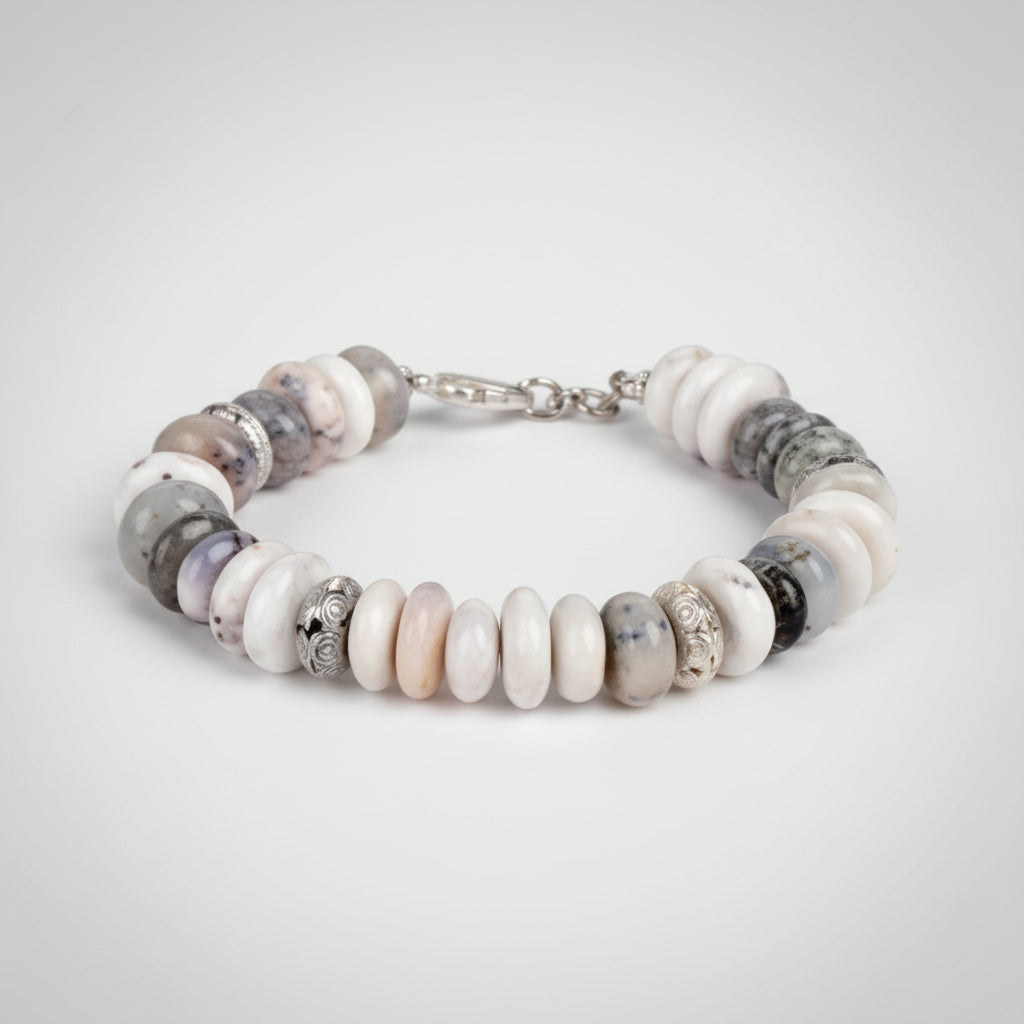 Opal Bracelet (Button Shaped)-Elastic