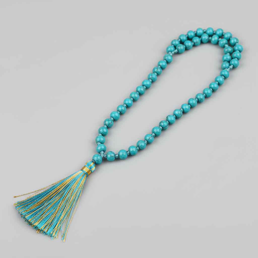 Turquoise Firoza Button Beads Mala-6 mm