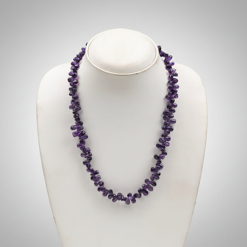 Amethyst Pear Shape Beads Necklace