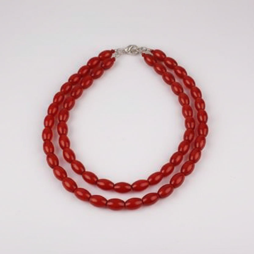Red Carnelian Mala Cylindrical Shape-72+1 Beads
