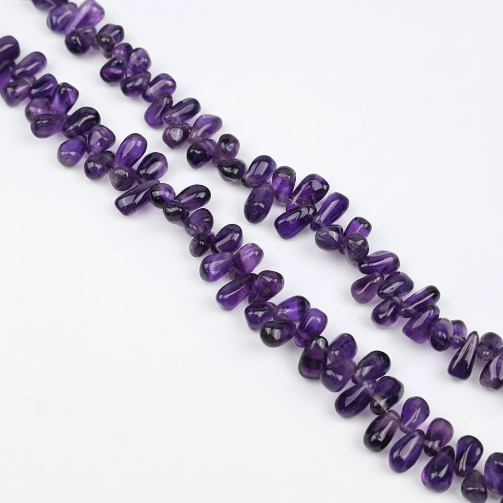 Amethyst Pear Shape Beads Necklace