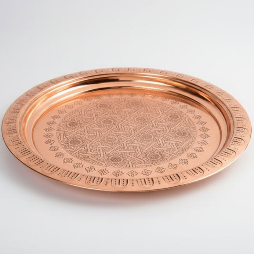 Mandala Design Copper Puja Thali