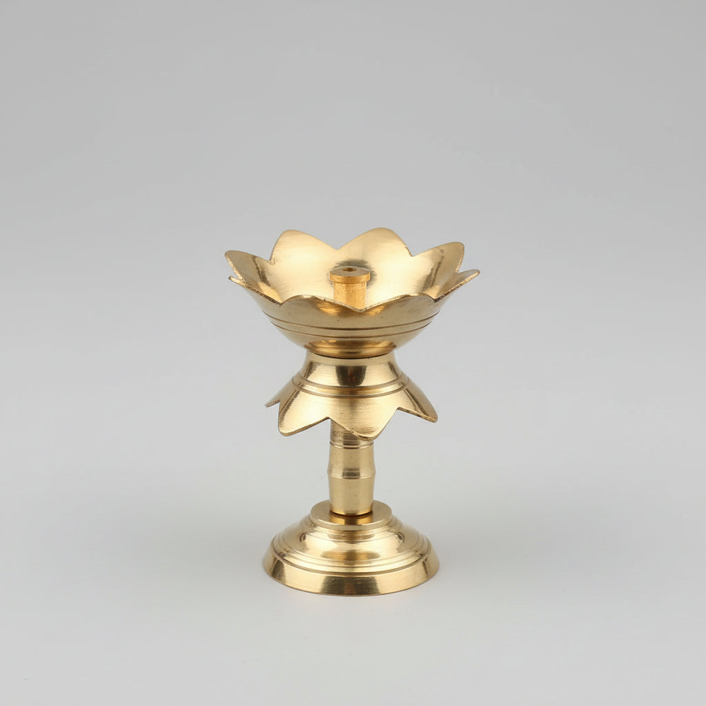 Brass Kamal Diya-Antique Finish