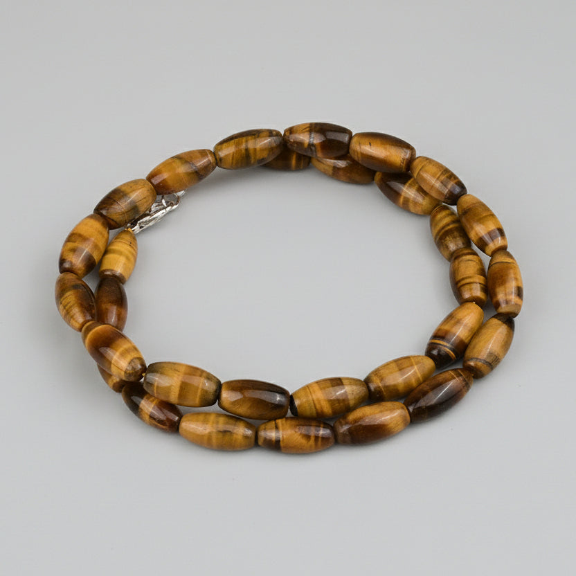Tiger Eye Lingam Shape Mala Necklace