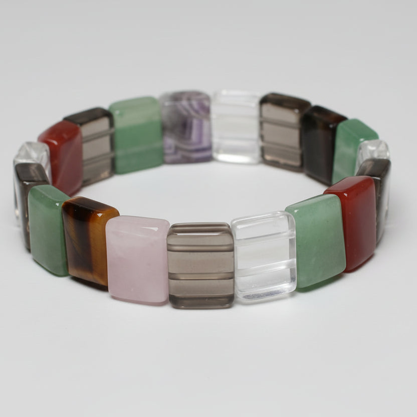 Navratna Gemstone Bracelet (Design II)-Rectangular Beads