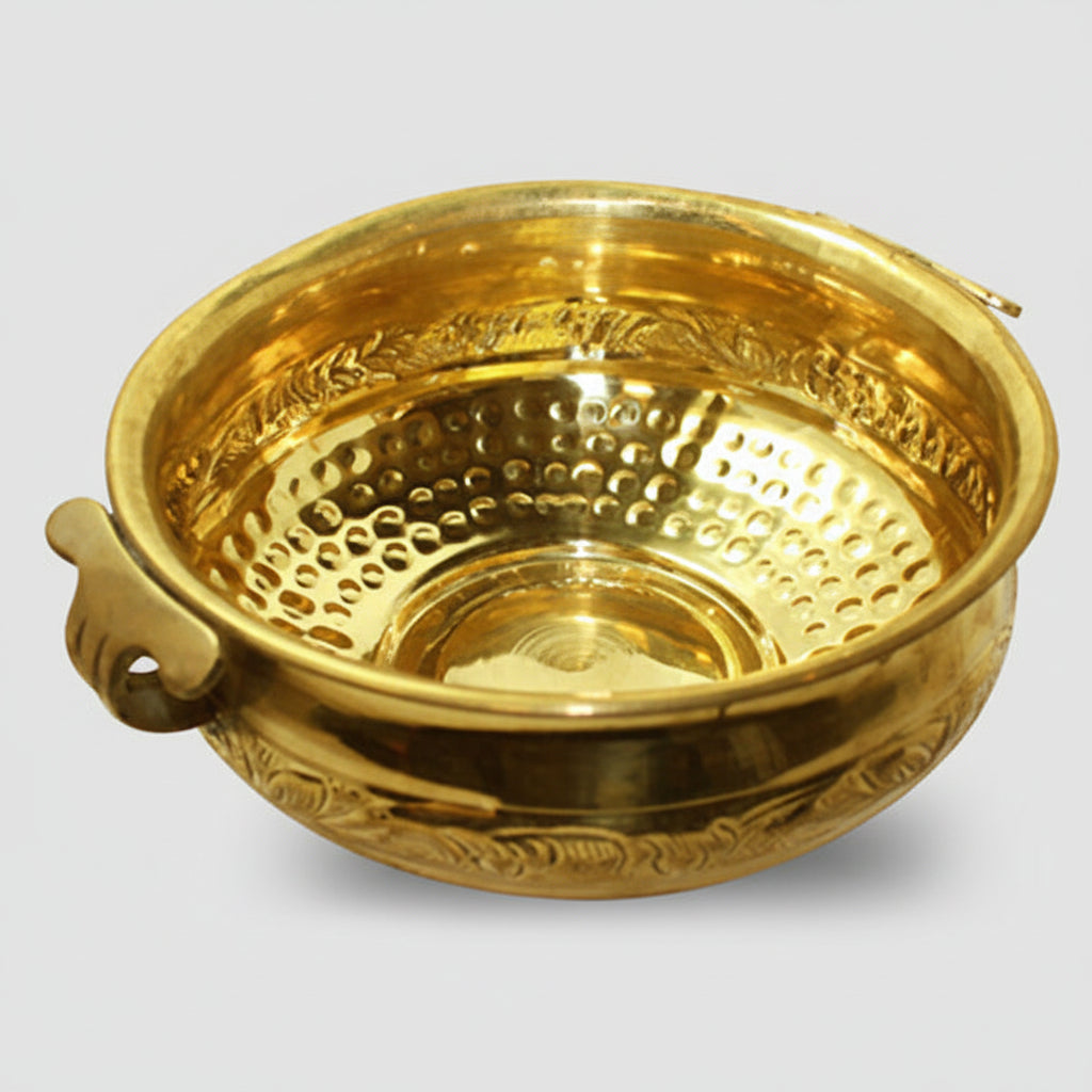 Dotted Brass Urli Bowl-Regular