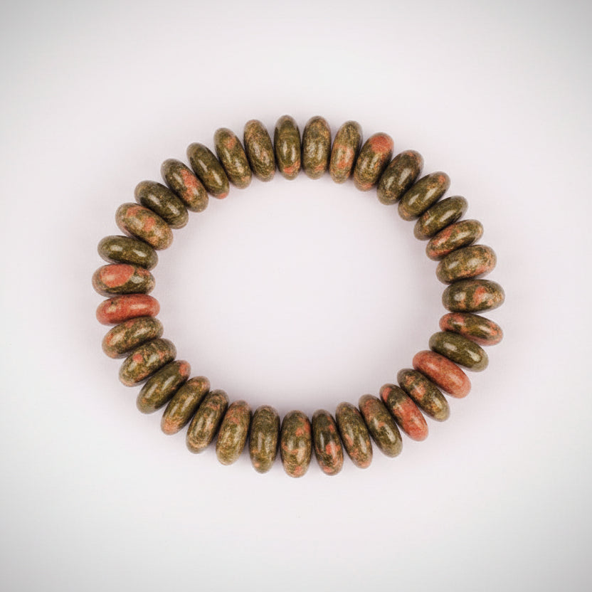 Unakite Bracelet (Elliptical Beads)
