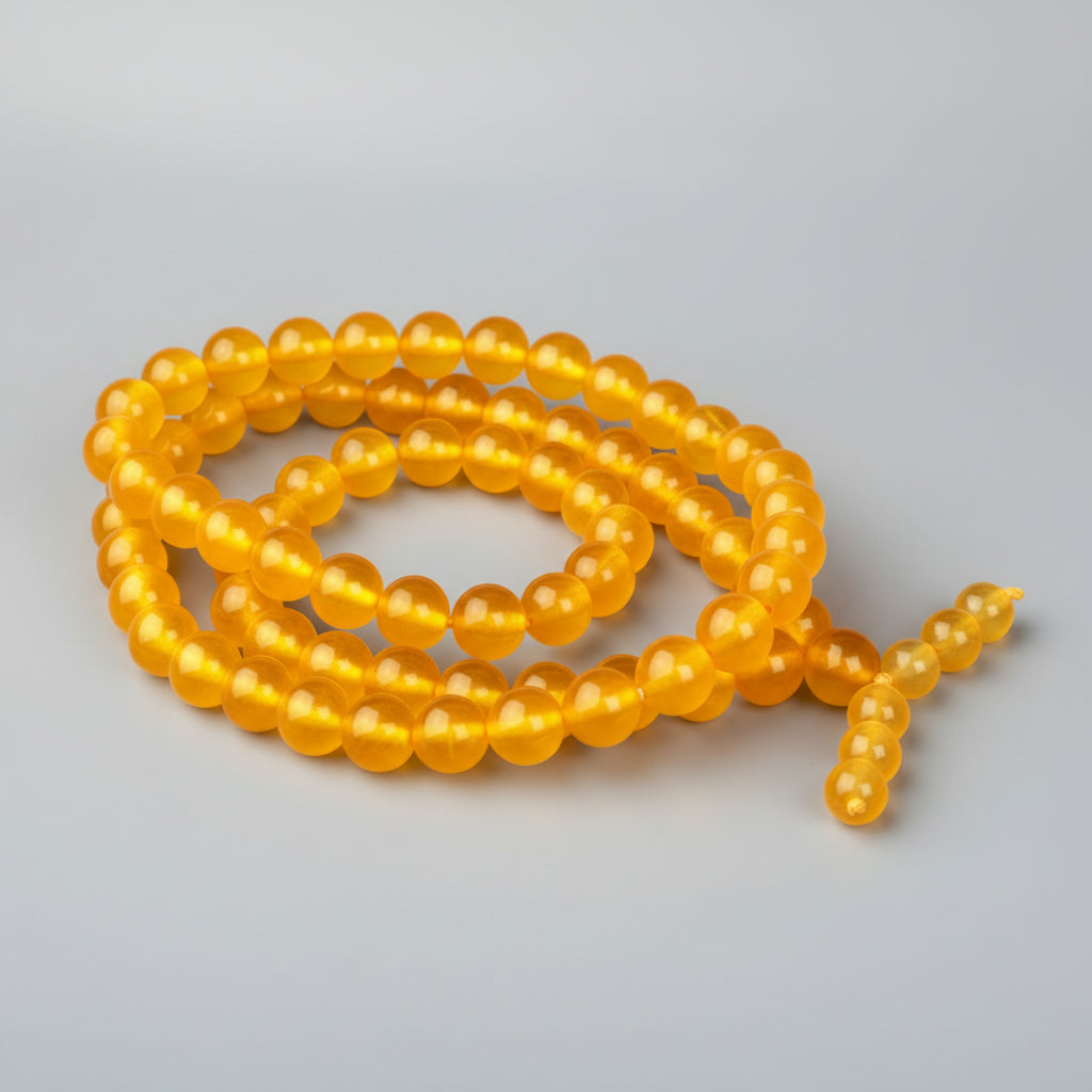 Yellow Jade Mala (8 mm)-108 Beads