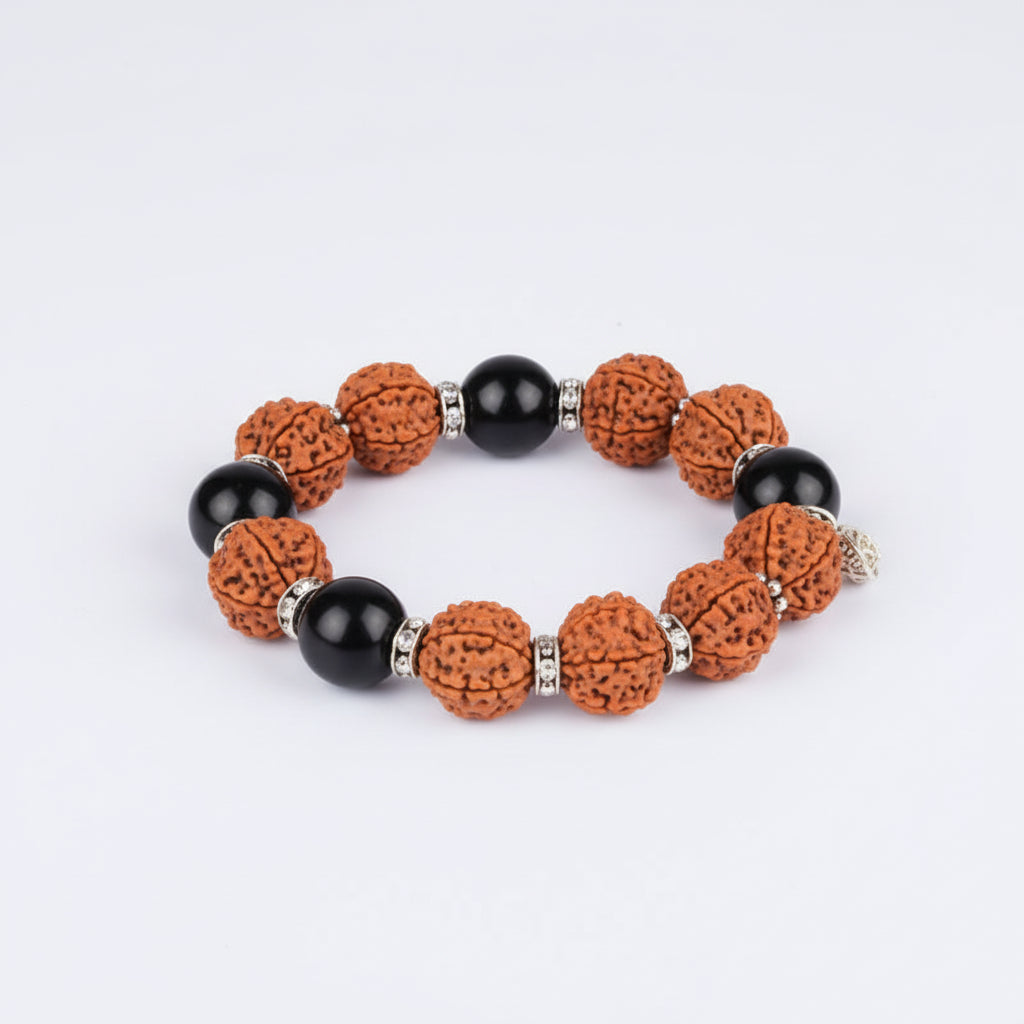 6 Mukhi Mangal Bracelet-Regular-Woolen Spacers