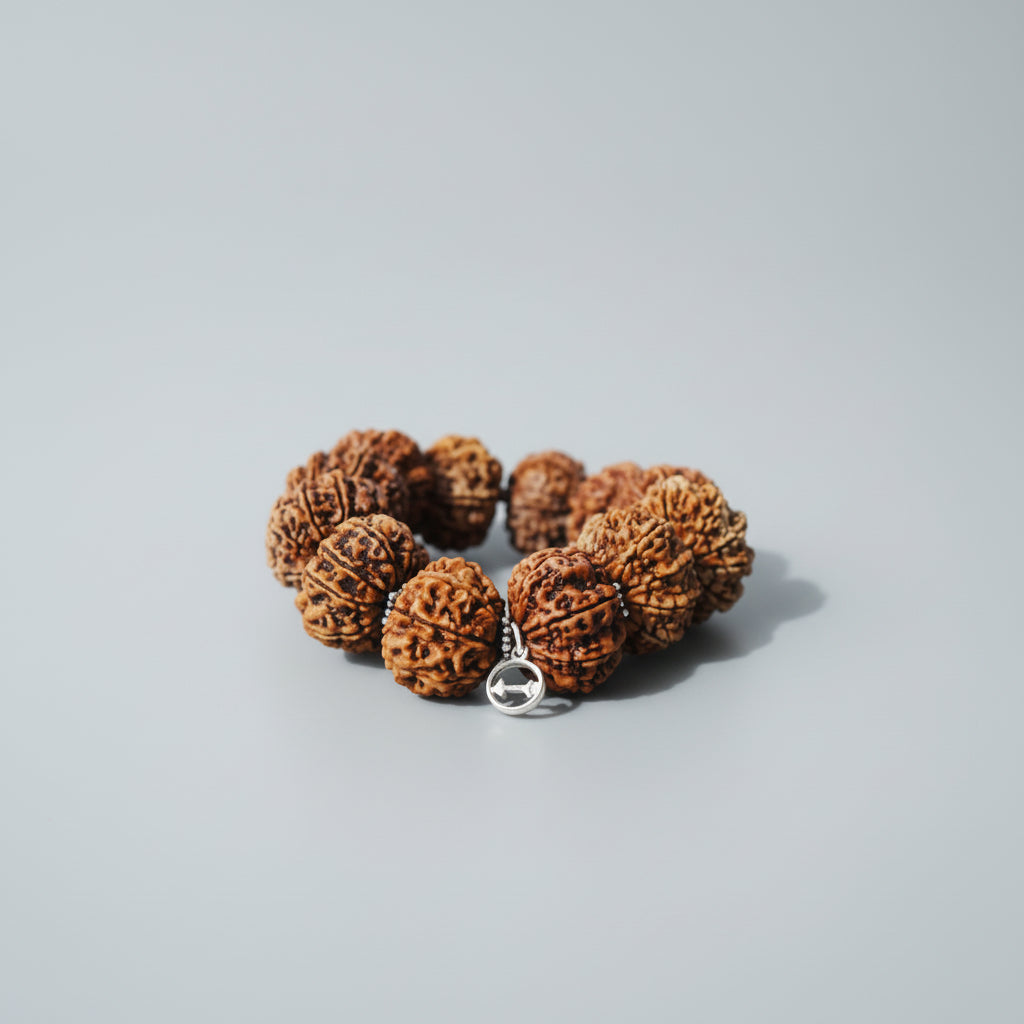 8 Mukhi Ganesh Bracelet-Large-Silver Chakri