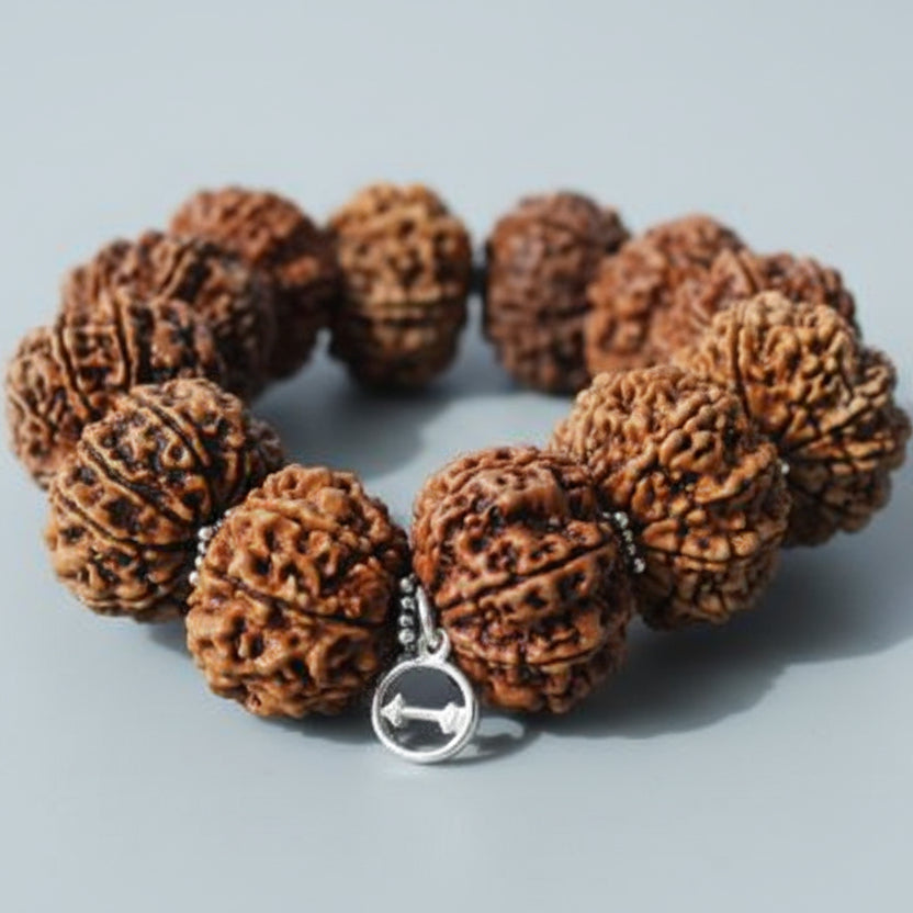 8 Mukhi Ganesh Bracelet-Large-Woolen Spacers