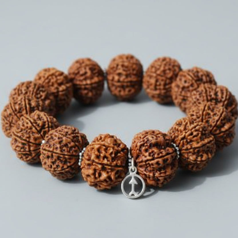 8 Mukhi Ganesh Bracelet-Regular-Woolen Spacers
