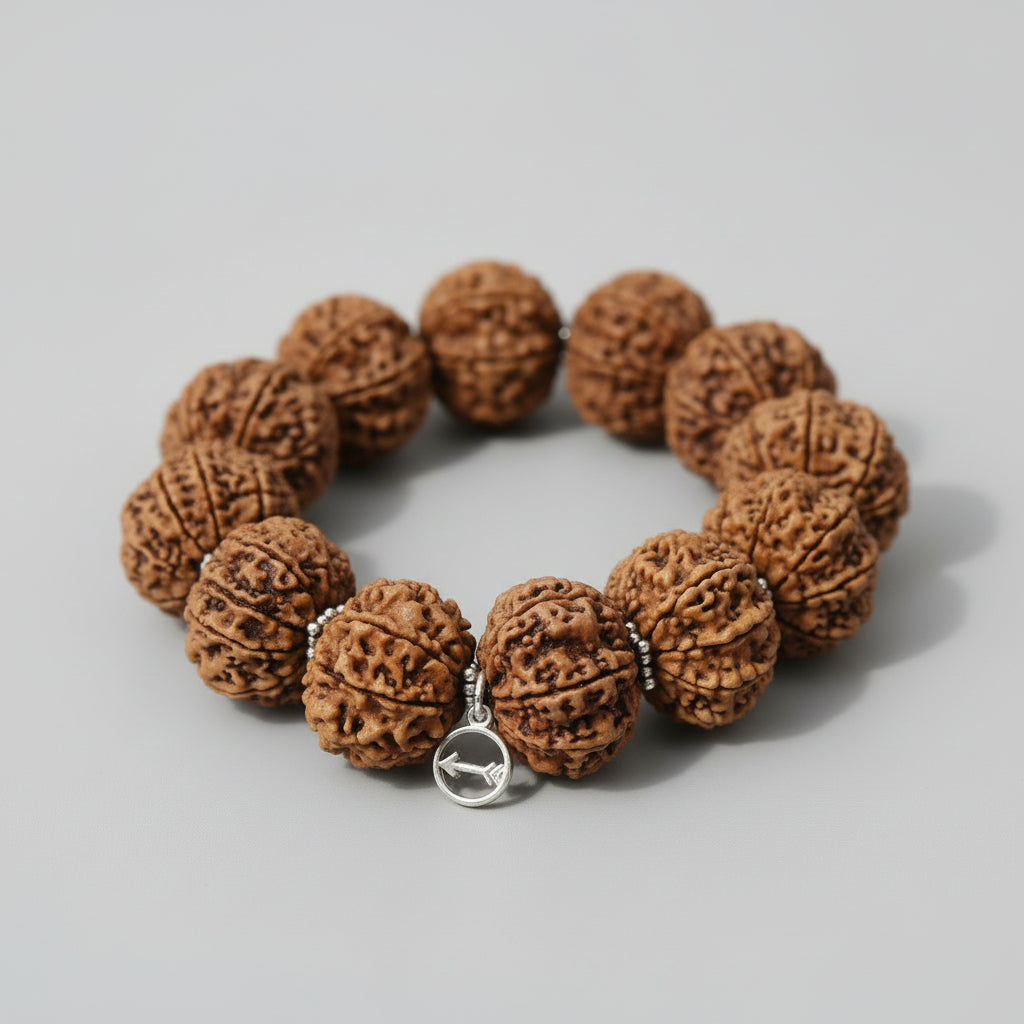 8 Mukhi Ganesh Bracelet-Large-Woolen Spacers