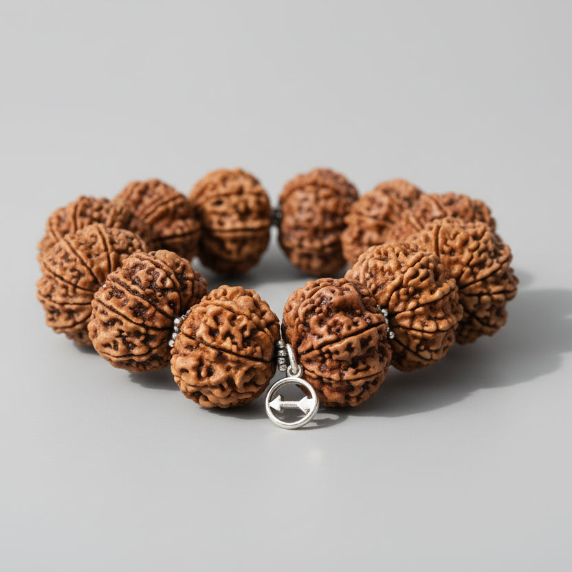 8 Mukhi Ganesh Bracelet-Regular-Woolen Spacers