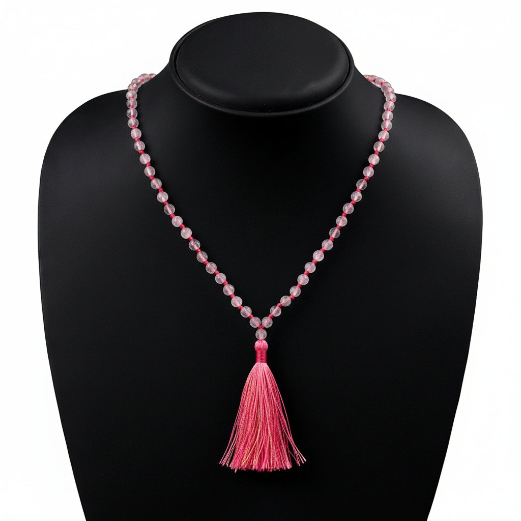 Rose Quartz Knotted Mala-6 mm