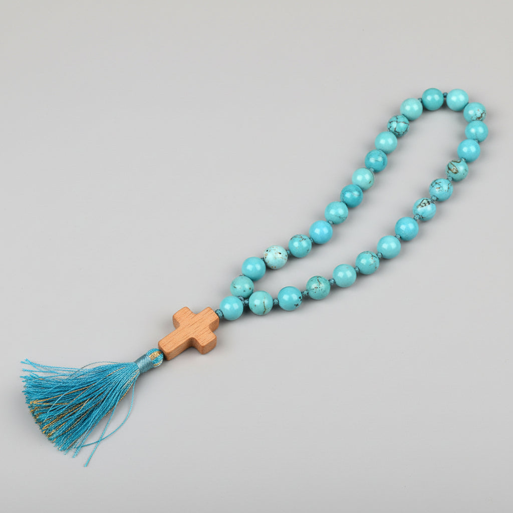 Natural Turquoise Firoza Mala-6 mm
