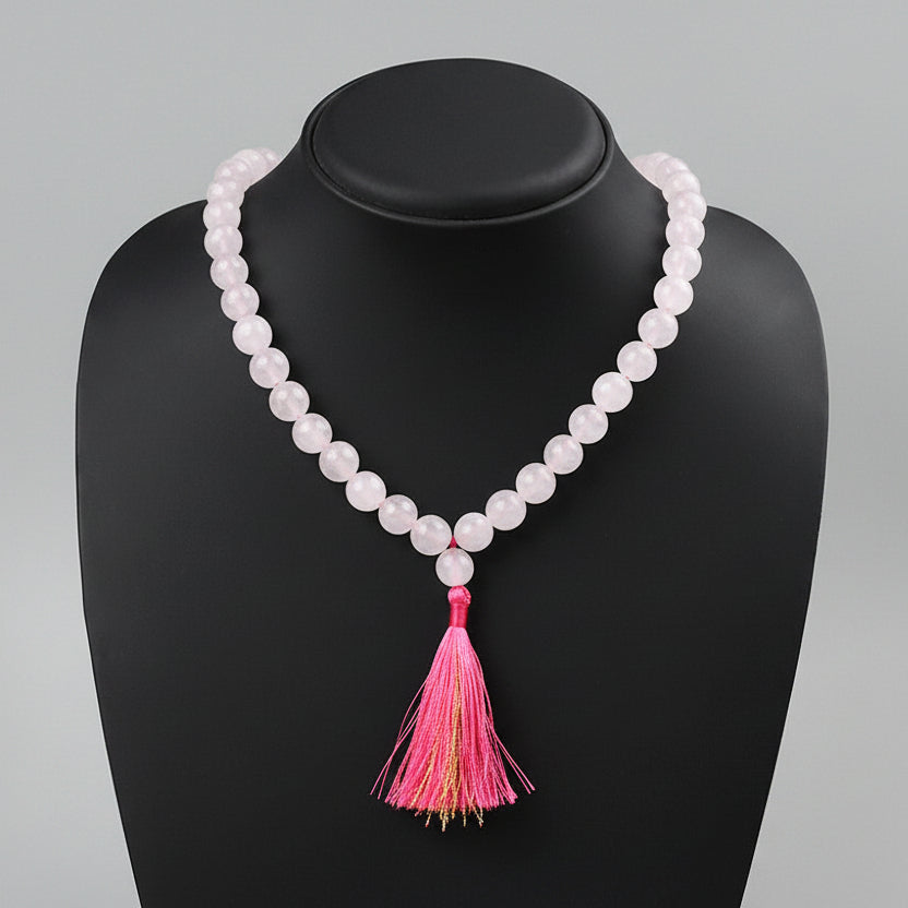 Rose Quartz Faceted Beads Mala-8 mm