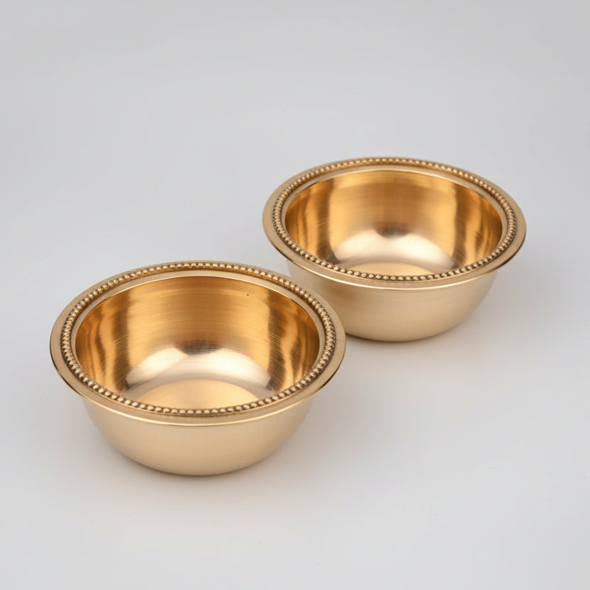 Brass Puja Katori for Prasadam (Set of 2)-Large
