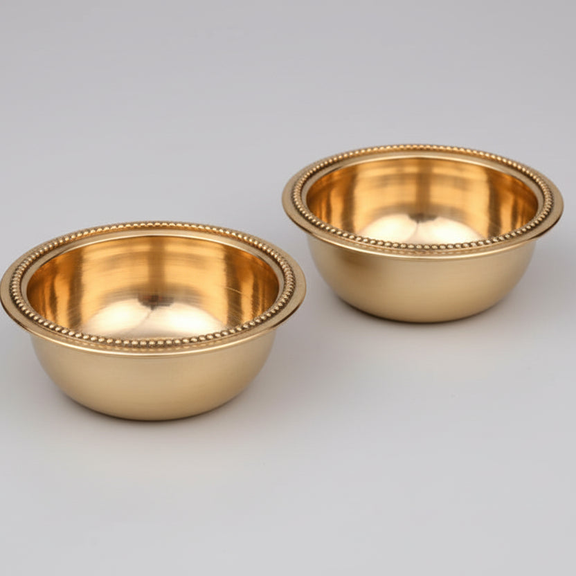 Brass Puja Katori for Prasadam (Set of 2)-Regular