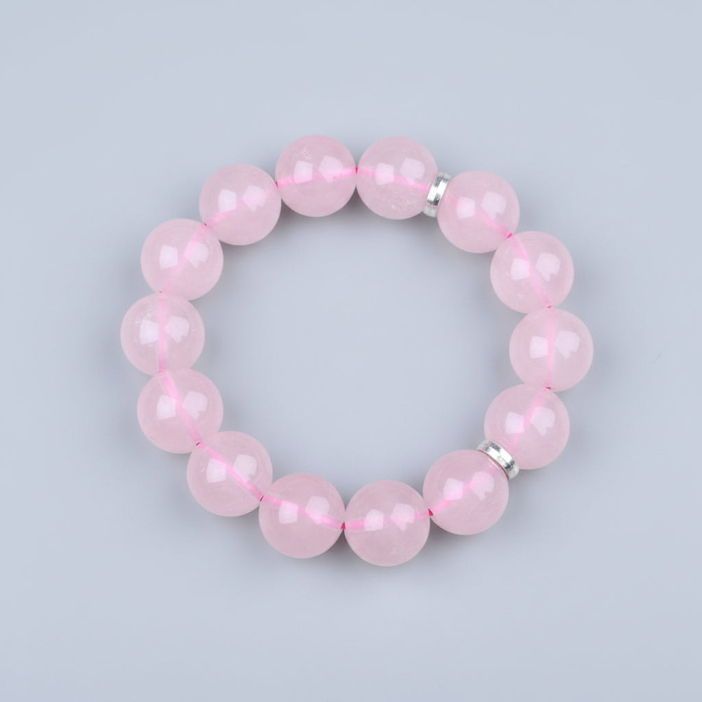 Natural Rose Quartz Bracelet-14 mm