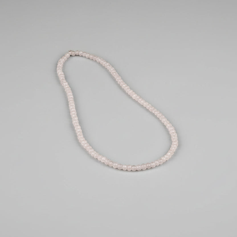 Pink Rose Quartz Faceted Necklace - 4 mm