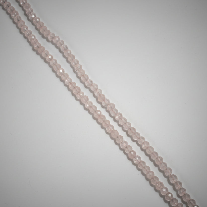 Pink Rose Quartz Faceted Necklace - 4 mm