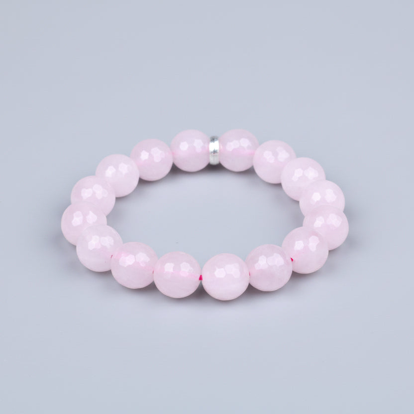 Rose Quartz Faceted Beads Bracelet-6 mm