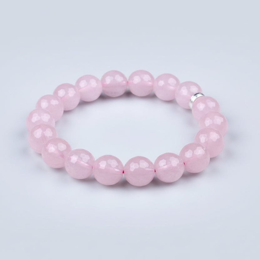 Rose Quartz Faceted Beads Bracelet-8 mm