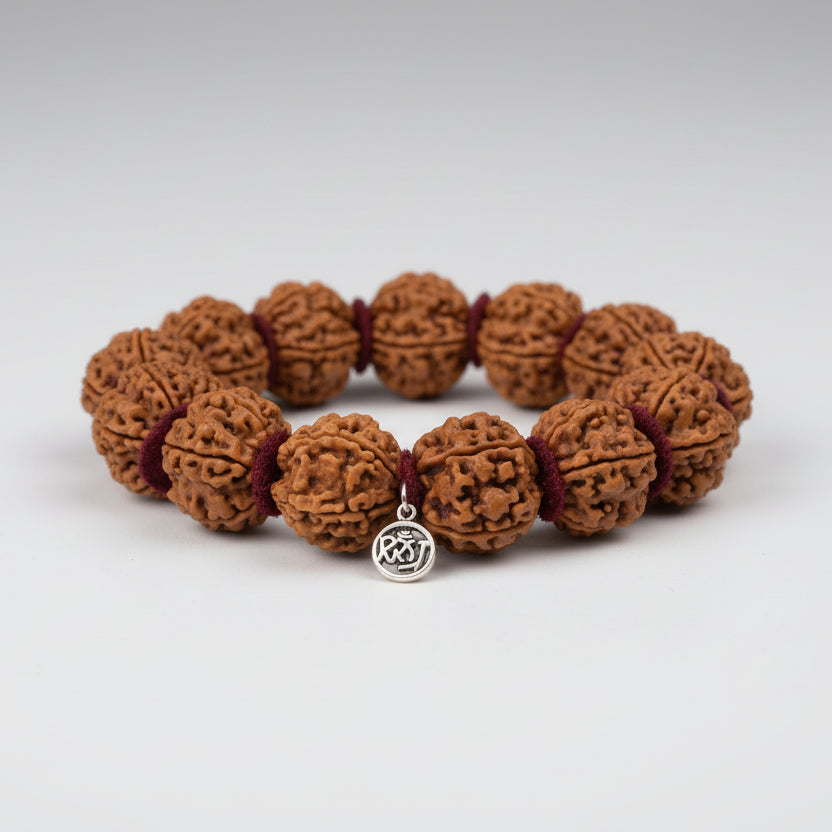 5 Mukhi Guru Bracelet (I)-Collector-Woolen Spacers