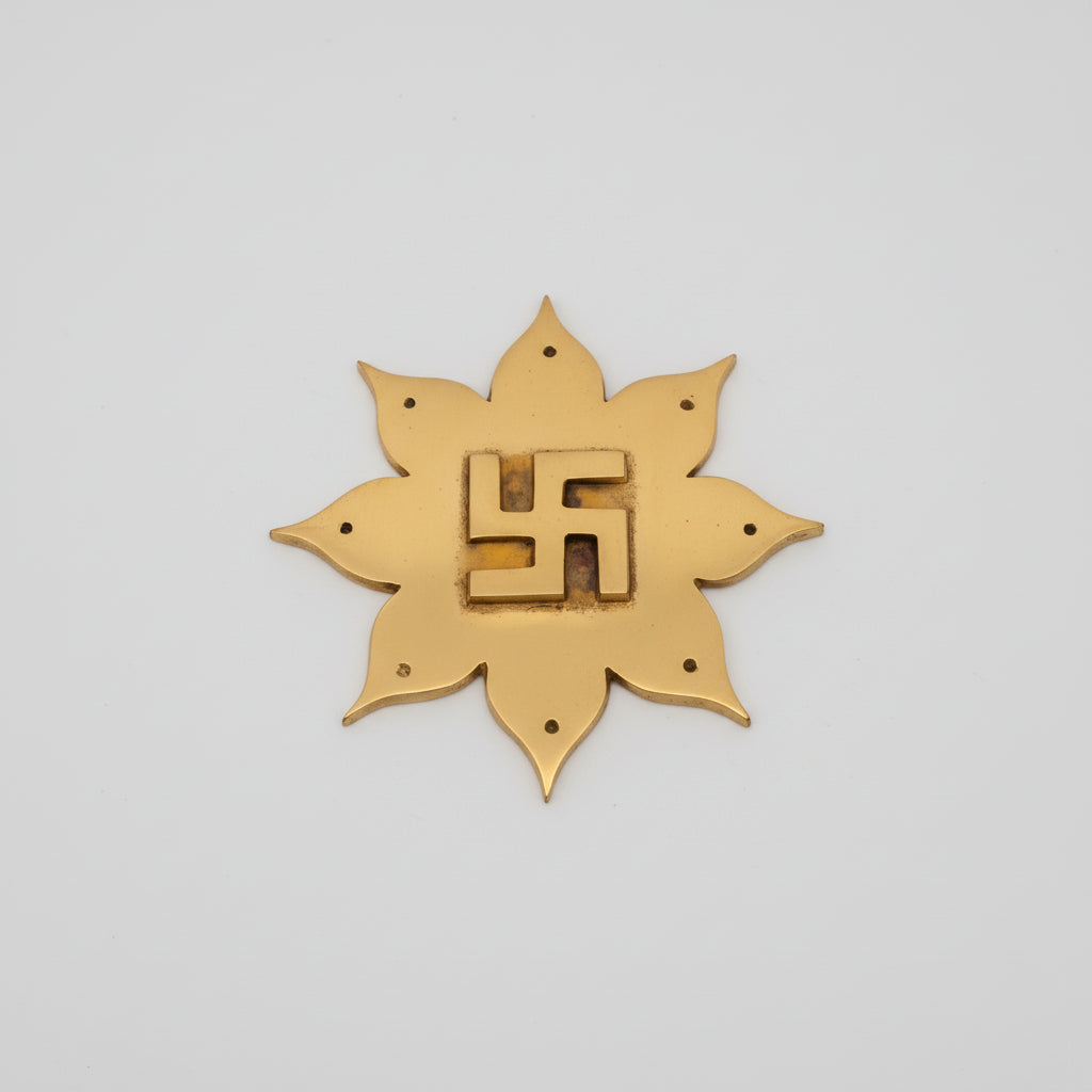 Brass 8 Petal Swastik Lotus for Vastu