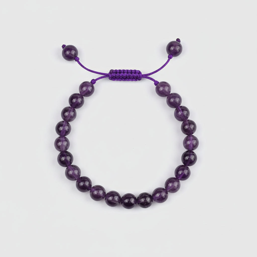 Amethyst Adjustable Thread Bracelet-6 mm