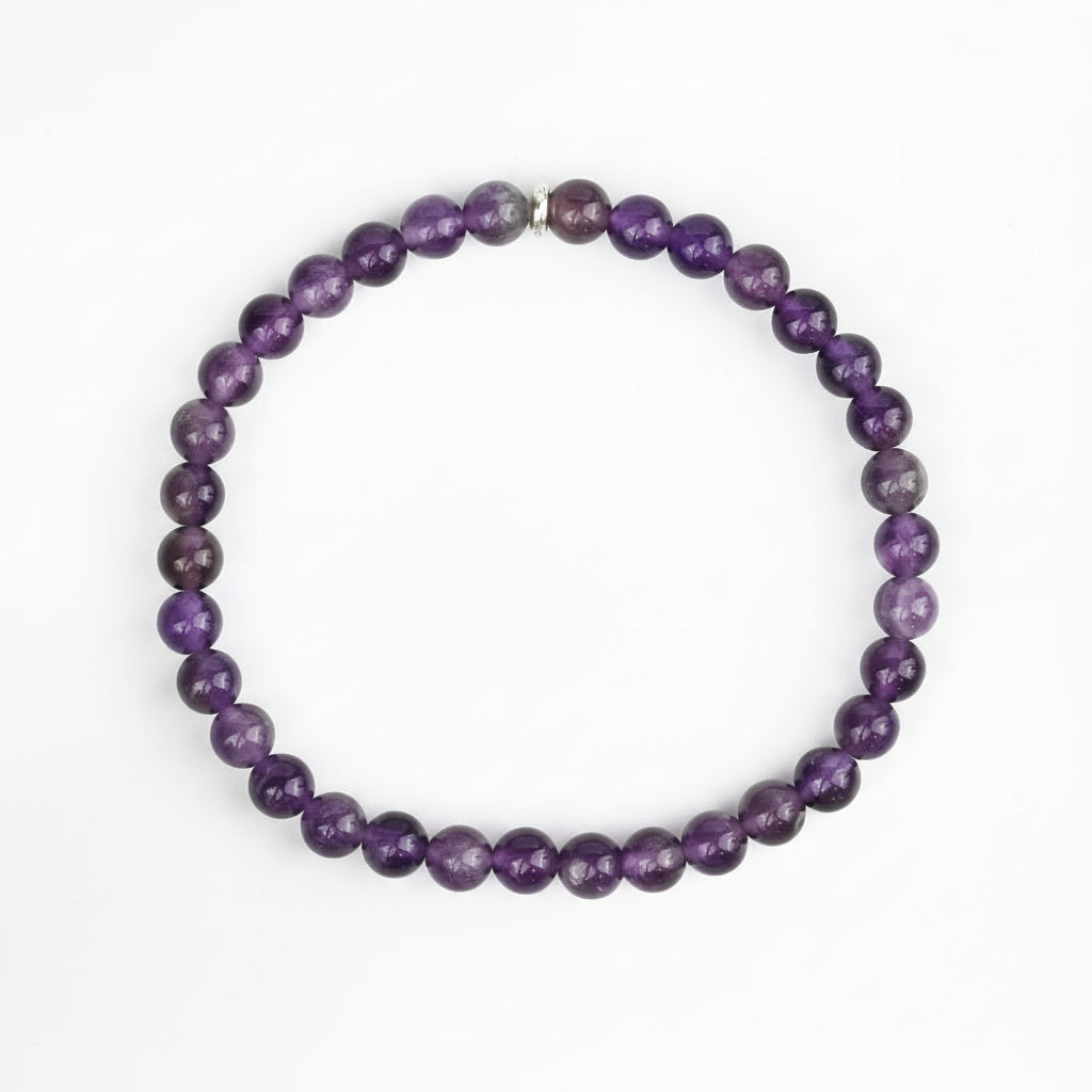 Amethyst Round Beads Bracelet-10 mm
