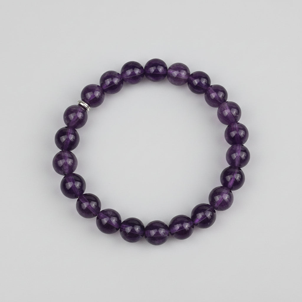 Amethyst Round Beads Bracelet-10 mm